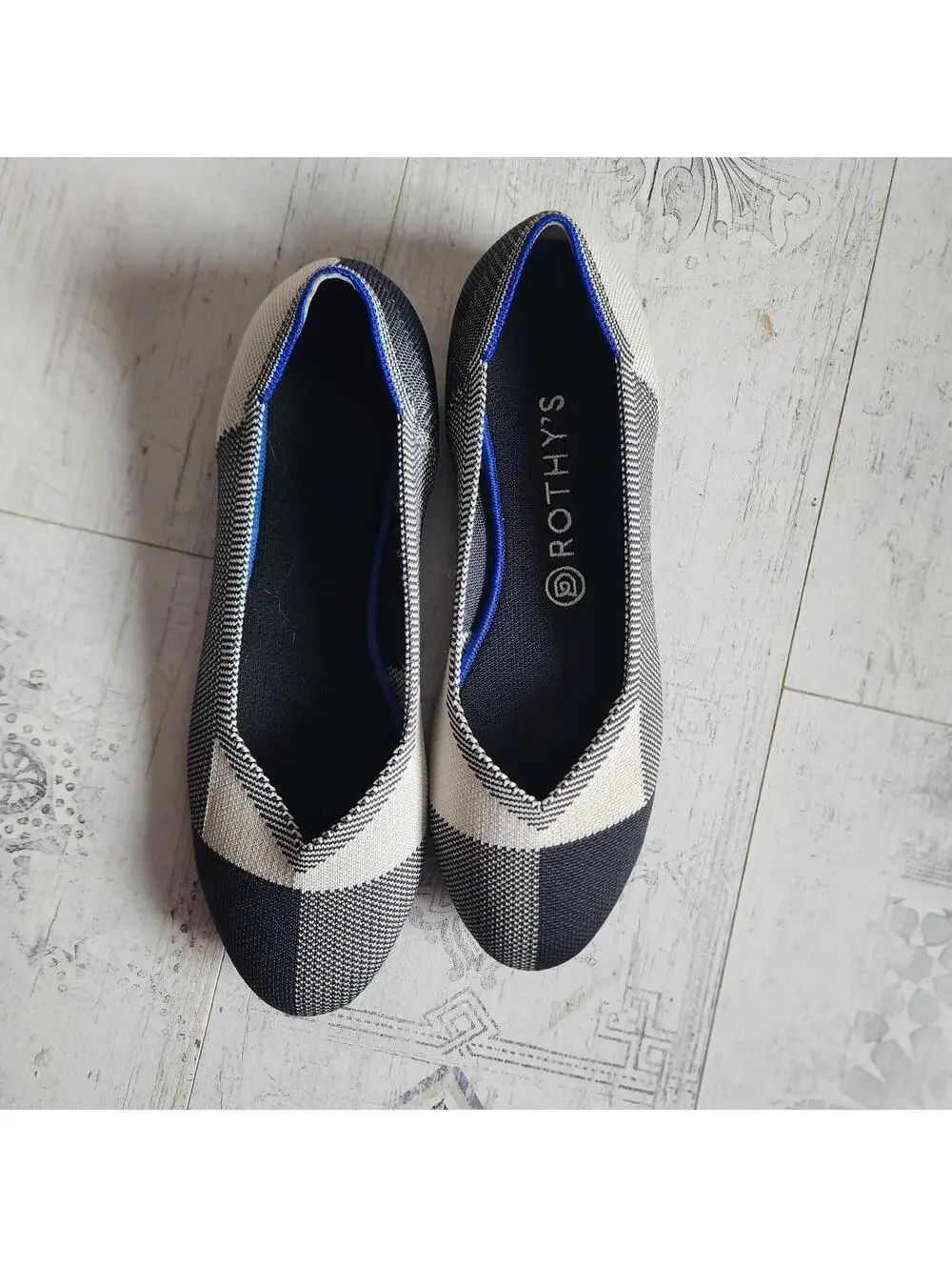 Flawless Black gray cream ROTHYS captoe Clean washed euc condition 9.5